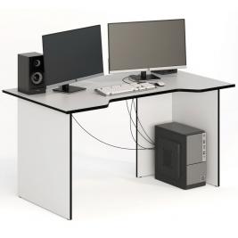 узкий офисный стол СКП-7 GL-7  белый с черным