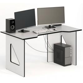 Белый офисный стол СКП-8 GL-8  белый с черным