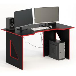 Компьютерный стол СКП-8 GL-8  черный с красным кантом