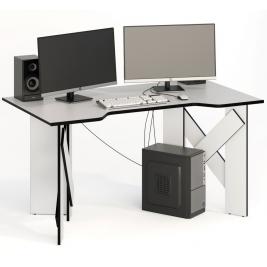 узкий офисный стол СКП-10 GL-10  белый с черным
