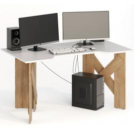 Компьютерный стол СКП-10 GL-10  сонома/белый