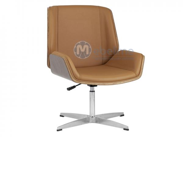 Офисный стул Crown Коричневый, экокожа / Коричневый, фанера