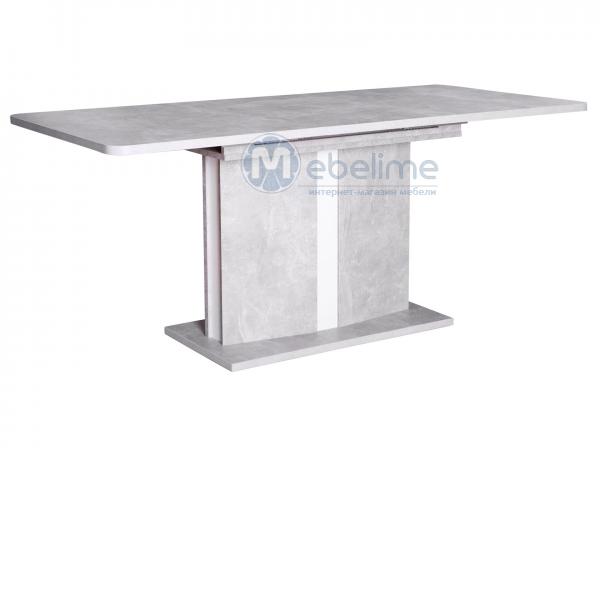 Кухонный стол Браво бетон лайт/белый