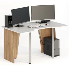 Компьютерный стол СКП-5 GL-5  сонома/белый