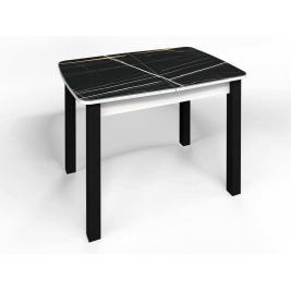 фото Кухонный стол Флорида СМ-3 (ноги квадратные) белый/черный