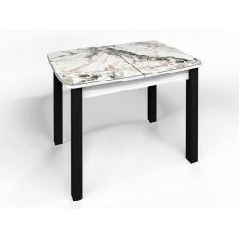 Кухонный стол Флорида СМ-6 (ноги квадратные) белый/черный