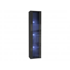 Шкаф-витрина Поинт-41 с блоком питания черный глянец 71774453
