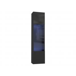 Шкаф-витрина Поинт-42 с блоком питания черный глянец 71774456