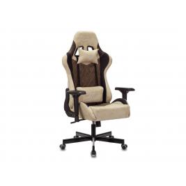 Кресло VIKING-7 KNIGHT BR коричневый текстиль/эко.кожа крестовина металл
