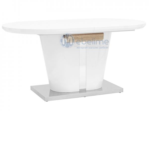 Кухонный стол Мулен DT-44-160-HGW DUAL Белый глянцевый / Cветлое дерево