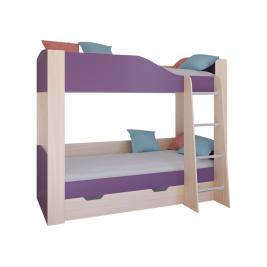 Кровать Астра-2 Дуб Молочный / Фиолетовый