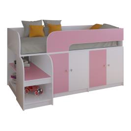 Кровать Астра-9.2 Белый/Розовый