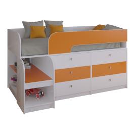 Кровать Астра-9.3 Белый/Оранжевый