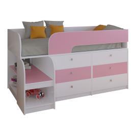 Кровать Астра-9.3 Белый/Розовый