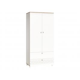 Шкаф для одежды Эйп-13.334 белый шагрень/дуб белый эксклюзив