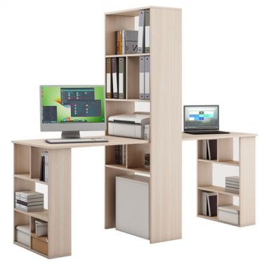 Стол-стеллаж Феликс-455 дуб молочный 2200x634x1726 мм.