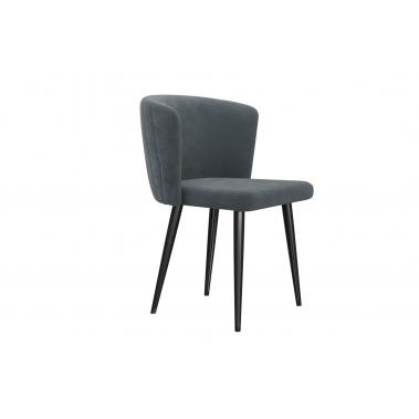 Стул Барнео / Адриан, темно-серый микровелюр/черный 470x510x830 мм.