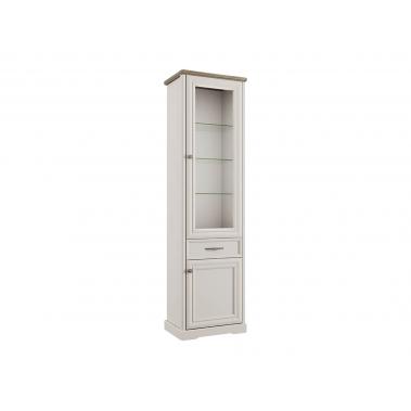 Шкаф-витрина 1 дв Тоскана Нью, персидский жемчуг/дуб каньон 588x393x2109 мм.