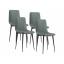 Комплект стульев 4 шт (в коробке) Франк / Эйвери, серо-зеленый микровелюр/черный