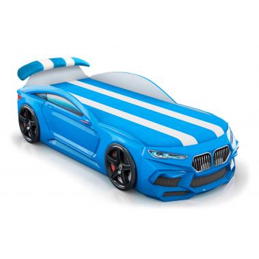 Кровать Romeo-M, подсветка фар, с мягким спойлером, голубой 