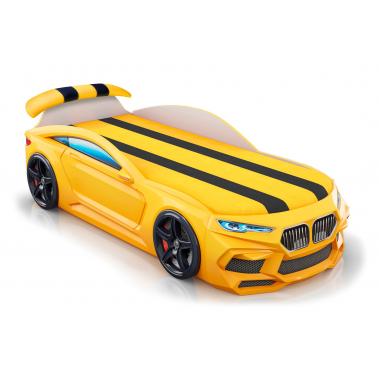 Кровать Romeo-M, подсветка фар, с мягким спойлером, желтый 
