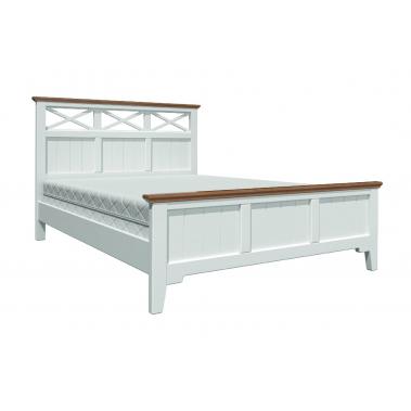 Кровать Леона 160х200, белый античный/дуб коньяк 