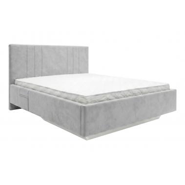 Кровать с подъемным механизмом Брандо 140х200, серый велюр 1530x2145x1120 мм.