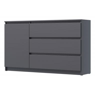 Комод Вега 1 дв 3 ящ, графит 1278x324x755 мм.
