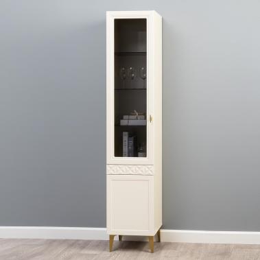 Шкаф-витрина Марион-16.397.01 слоновая кость 400x369x2000 мм.