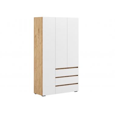 Шкаф 3 дв Элли с ящ, дуб крафт золотой/белый 1200x460x2100 мм.