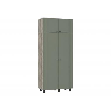 Шкаф 2 дв Олива ШК-03 с антресолью, дуб каньон/эвкалипт софт MF12