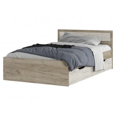 Кровать Феста с ящиками 120х200 NEW, дуб крафт серый/белый
