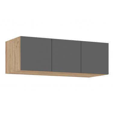 Антресоль Нордвест 3 дв, АН-04, дуб крафт золотой/графит серый 1200x500x400 мм.