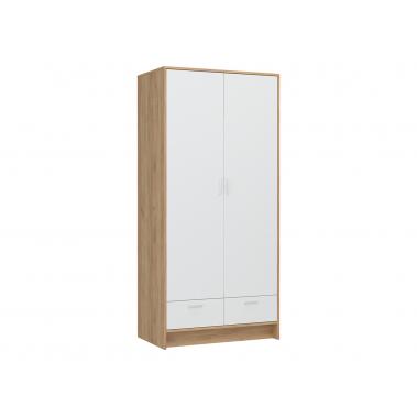 Шкаф 2 дв 2 ящ Ирис, белый/дуб крафт золото 935x550x2000 мм.