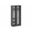 Гардеробная система Эккервуд 1, 2-дверный с полками и штангой, графит