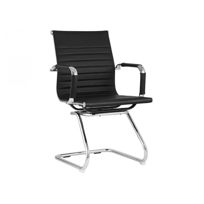 УТ000001929 Кресло для посетителей TopChairs Visit Черный экокожа