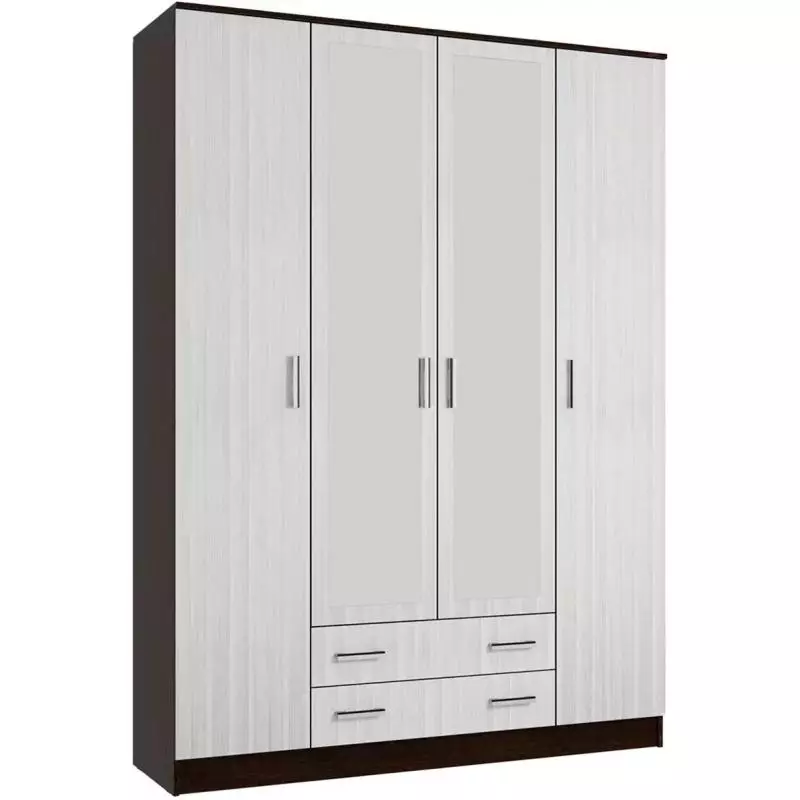 Шкаф 4 дв Эко с зеркалом венге/лоредо Шкаф 4 дв Эко с зеркалом венге/лоредо